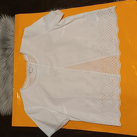 Nwot! Club Monaco eyelet t-shirt white - Picture 4 of 8